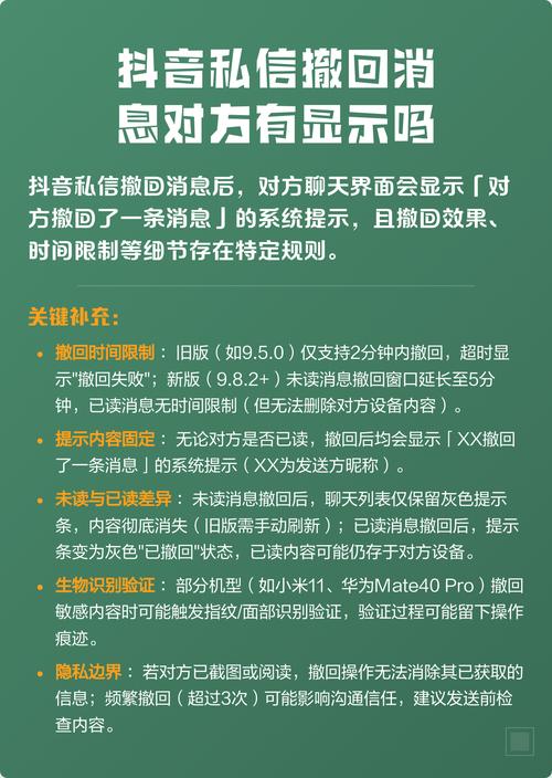 抖音发消息后能撤回吗？撤回有时间限制吗？对方能看到撤回记录吗？