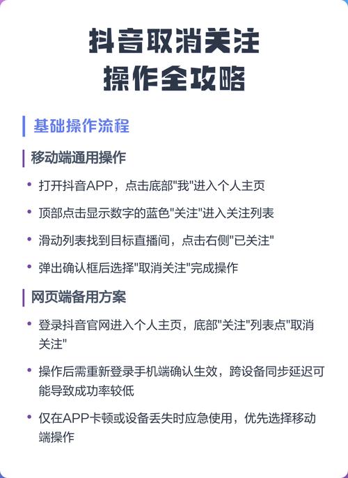 抖音里如何取消关注？操作步骤详解，找不到入口怎么办？